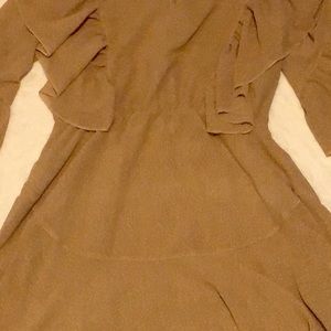 Size small women’s brown dress with frills.